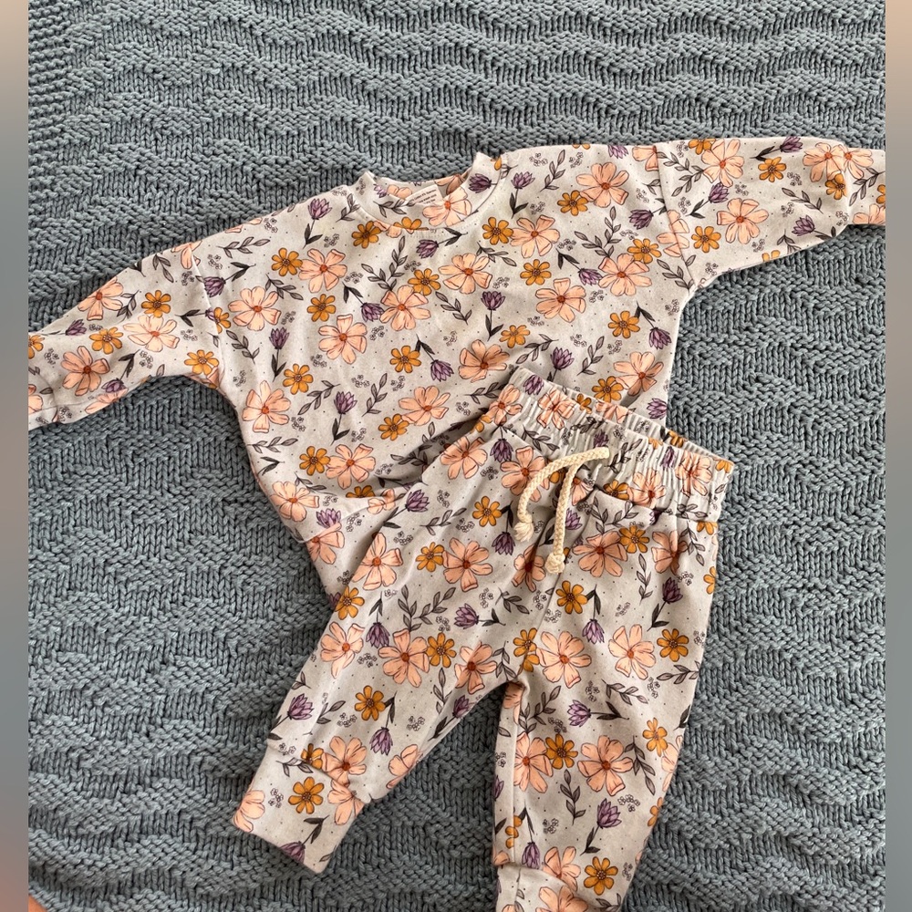 Little One Shop - Floral Bamboo Matching Set | 3-6 Months